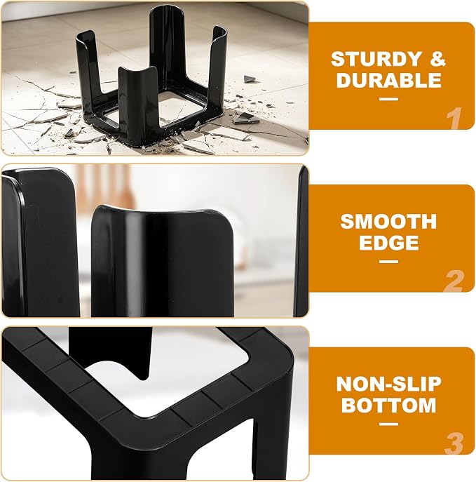 Lid Holder for Rubbermaid Brilliance Lids Organizer, 3-Pack Holds 24 Lids for Kitchen Cabinet, Drawer, Countertop Storage, Ventilated & Easy Find Lids (Black)