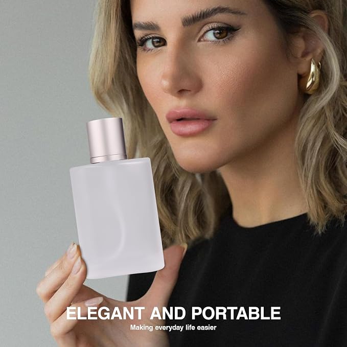 Frosted Glass Perfume Bottles Empty Refillable, 50ml /1.7oz Atomizer Sprayer, Cologne Bottles Empty with Perfume Dispenser