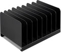 Suzile Metal Desktop File Organizer, 8 Compartments, Vertical File Sorter, Black, 11.02 W x 14.96 L x 6.30 H, Office, Reception Areas, Workspace(Rectangle)