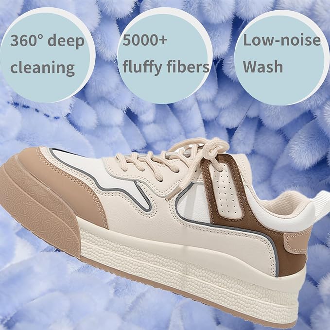 Shoe Washing Machine Bag Laundry Shoe Bag for Washer and Dryer Reusable 2pc Shoe Cleaning Bags for Sneakers 360° Deep Cleaning Machine for All Shoes Types With Invisible Zipper