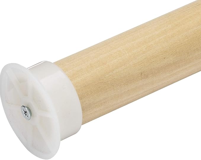 Closet Rod for Hanging Clothes, 4 FT Wood Closet Pole, 1-3/8" Thick Heavy Duty Closet Rod with Plastic Brackets & Screws, Natural Clothes Hanging Rod for Closet Organization, Made in USA