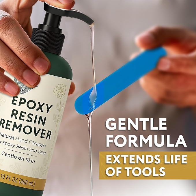 [10oz] Epoxy Resin Cleaner/Remover - Natural Hand Cleaner, Gentle & Moisturizing, For Artists & Resiners, Magically Removes Uncured Resin, Glue, & Paint from Skin, Tools, Molds, Work Surfaces, & More