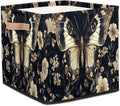 TropicalLife Flowers And Butterfly Storage Cube, 13 Inch Fabric Cube Storage Organizer Bin for Shelves Clothes, Decorative Foldable Storage Boxes