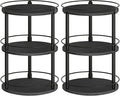 YATINEY Spice Rack, Set of 2 Lazy Susan Organizer, 3 Tier Turntable Organizer For Cabinet, Compact and Versatile, for Kitchen Countertop, Black SR23L2BB