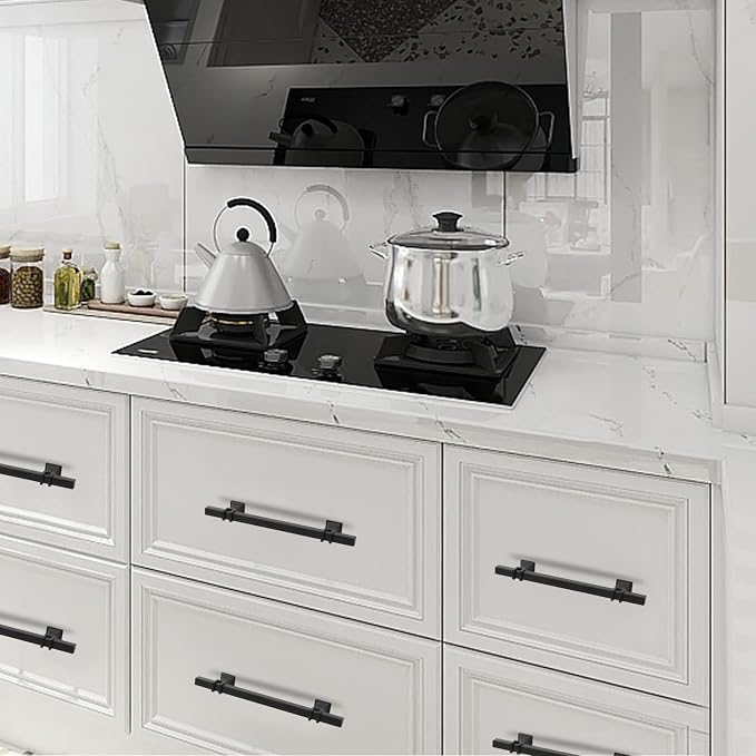 30 Pack 6-1/4 Inch Cabinet Pulls Black Cabinet Handles Matte Black Drawer Pulls Kitchen Cabinet Handles Kitchen Cabinet Hardware