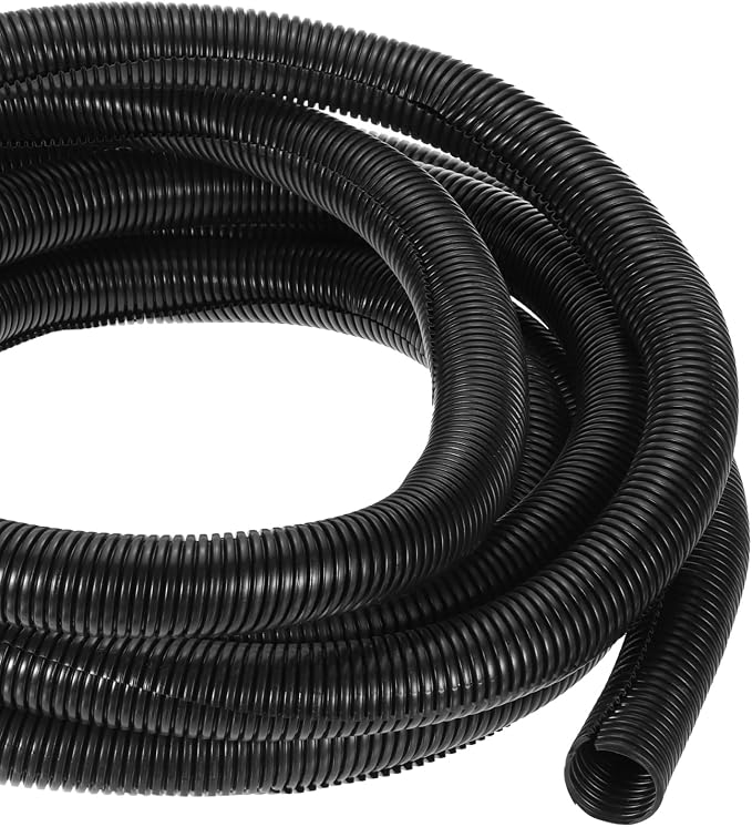 DMiotech 25ft Wire Loom Split Tubing 1 1/2 Inch(38 Mm) ID, Cord Protectors from Pet Flexible Conduit Cable Management for Office, Home, Garden, Black
