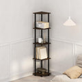 Furinno Turn-N-Tube Storage Shelves, 5-Tier Book Shelf, Corner Shelf, Toolless Open Shelves, for Organization and Storage, Living Room, Home Office, Hallway, Bedroom, Amber Pine