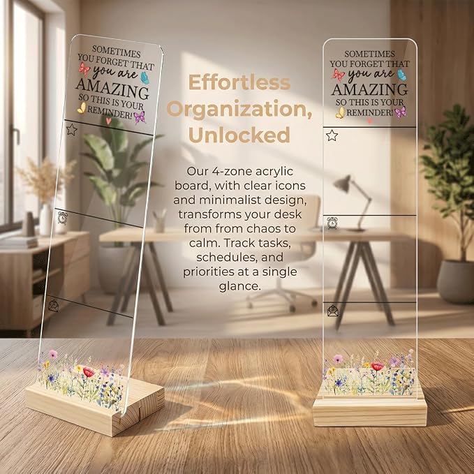 Sticky Notes Monitor Memo Board with Removable Wooden Base Sometimes You Forget that You are Amazing Inspirational Quote Message Board Portable Sticky Note Holder Positive Office Desk Decor and Gift