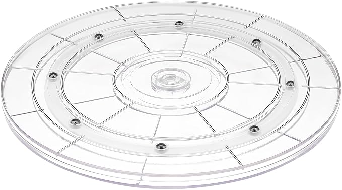10" Acrylic Clear Lazy Susan Turntable | Steel Ball Bearing for 360-Degree Rotation,Durable Plastic Turntable for Tables Top,Cabinets,Spice Racks