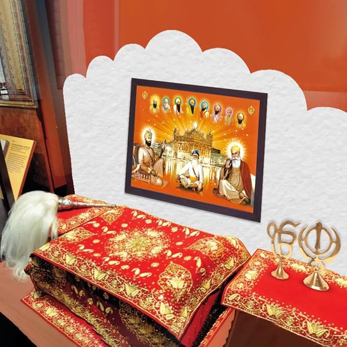Lord Sikh Guru poster print with frame for Home Decor and Gifting Purpose (229-165)