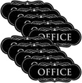 All Quality Designer Office Sign | Easy Installation - Black/Silver - Small (10 Pack)