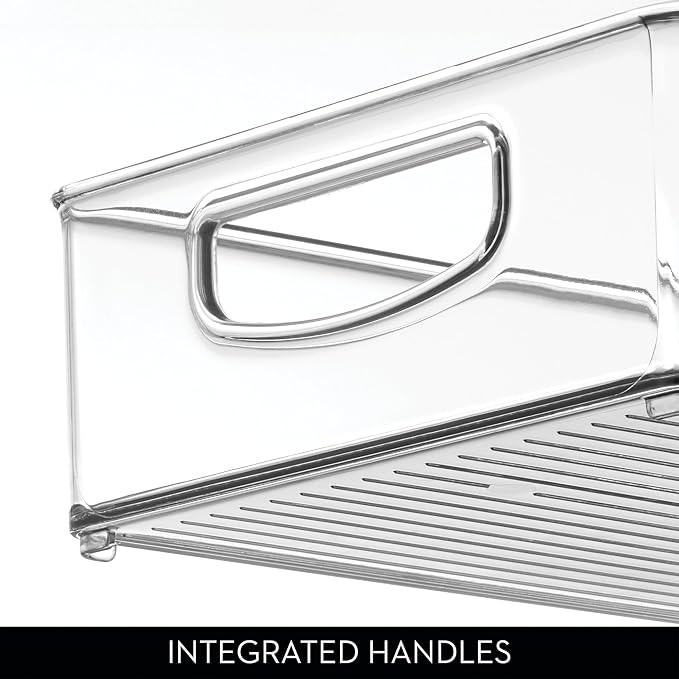 iDesign Stackable Clear Plastic Extra Long Pantry Organizers and Cabinet Storage Bins for Kitchen, 2-Pack