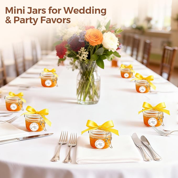 ComSaf Small Mason Glass Jars with Airtight Lids 4 oz 6 Pack Pantry | Herbs honey jam, Spice rack cabinet organization, Kitchen storage, Salt pepper chili, Wedding favors
