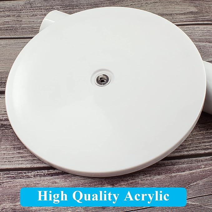 Jersvims 6 Inch Acrylic Turntable Platter, White, 2Pcs | Round Rotating Plate, For Kitchen Pantry Cabinet Desk Rack, Spice Cake Cookie Decorating