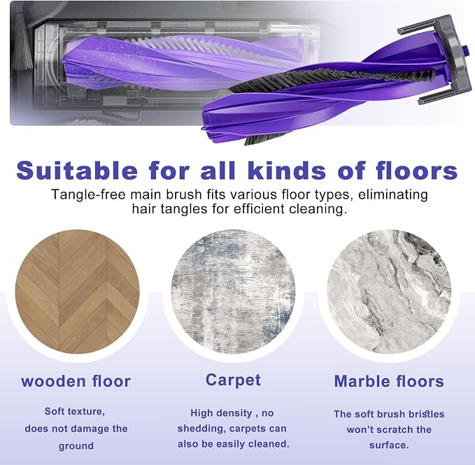 Accessories for Narwal Freo Z10, Freo Z Ultra, Freo X Plus, Freo X Ultra, Freo Pro Robot Vacuum Cleaner, Freo Z Ultra Replacement Part, 2 Main Brushes, 1 Main Brush Cover