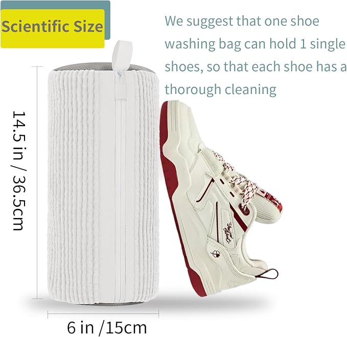 Shoe Washing Machine Bag Laundry Shoe Bag for Washer and Dryer Reusable 2pc Shoe Cleaning Bags for Sneakers 360 Deep Cleaning for All Shoes Types with Invisible Zipper