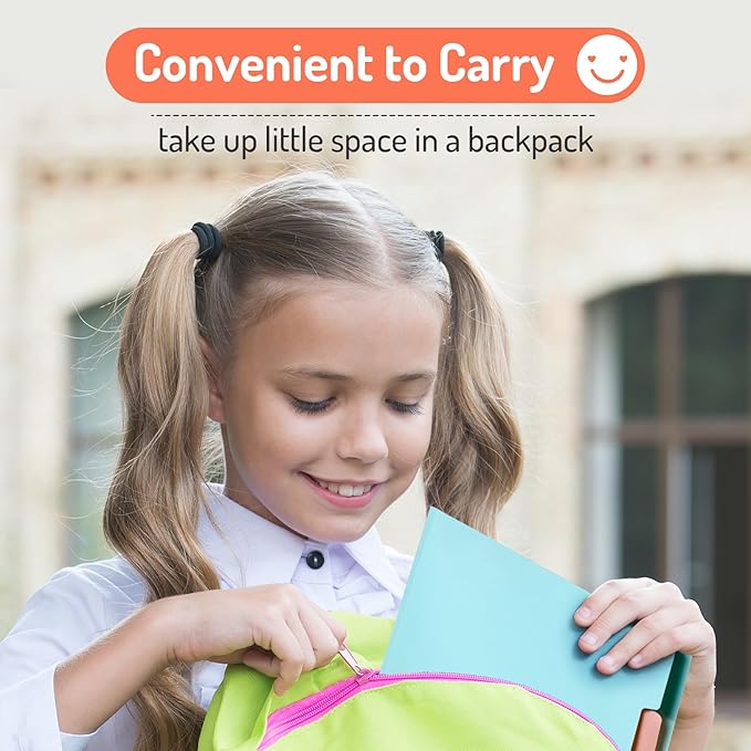 Forvencer Accordion File Organizer, Letter Size, 5 Pocket Expanding File Folder, Cute File Folder with Labels, Portable File Organizer for School Office Supplies, Folders for Documents, Light Pink