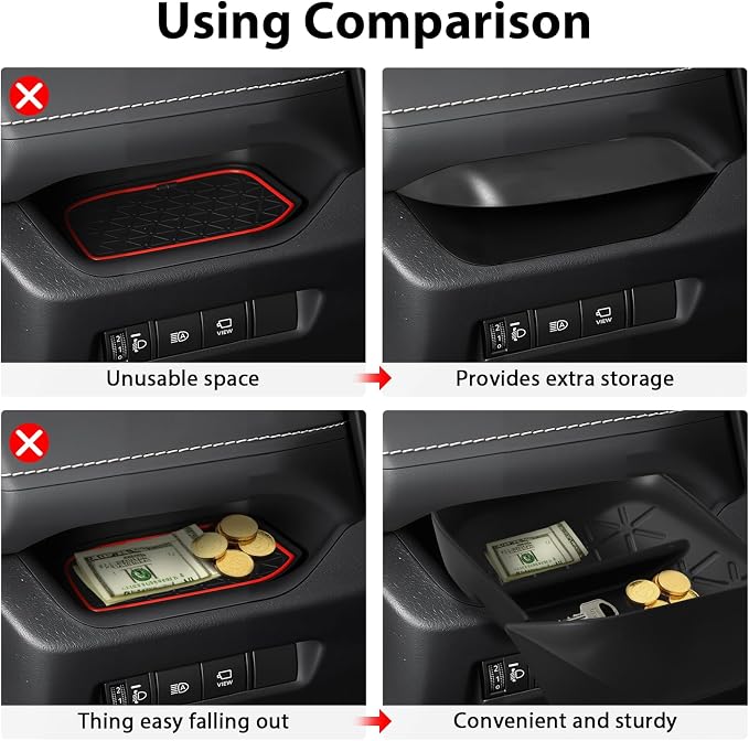 Driver's Drawer Box, Driver Side Drawer Organizer Storage compatible with Toyota RAV4 2019-2025, Center Console Interior Insert Organizer Tray for Toyota RAV4 Accessories
