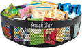 Snack Organizer for Countertop, Metal Turntable Organizer with Divider, 4 Compartment Snack Storage Spinning Snack Tray, Lazy Susan Snack Spinner for Snack Bar Organizer Pantry Storage-Black