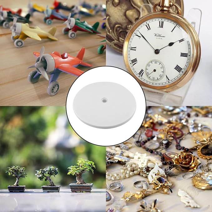 Jersvims 1 Pcs 8 Inch Acrylic Turntable Platter, White | Round Rotating Plate, For Kitchen Pantry Cabinet Organizer, Desk Rack Spice Organizer, Cake Cookie Decorating