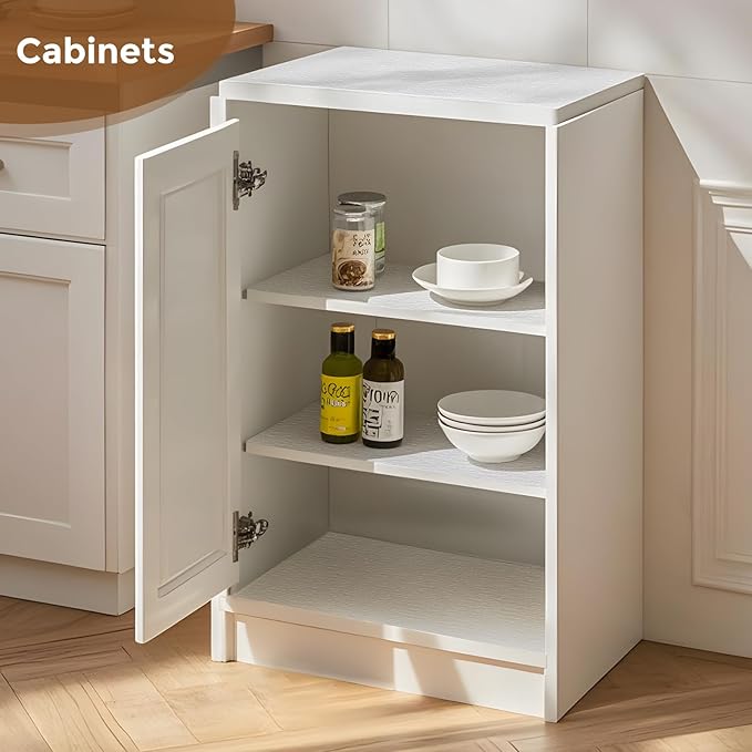 Coavas Shelf and Drawer Liner, Non Slip Extra Grip Non Adhesive Waterproof Thickened Cabinet Mat, Easy Cut for Kitchen Pantry Bathroom Dresser Cupboard (White, 12IN x 30FT)