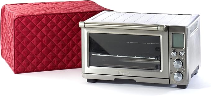 Covermates Keepsakes Toaster Cover – Quilted Appliance Protector for Coutertop Bread Ovens – Dust & Stain Resistant, Washable Slip‑On Design for Countertop Storage, Red