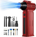 Compressed Air Duster, 130,000RPM Ultra-Powerful Electric Air Duster | 8000mAh Rechargeable Battery Cordless Blower, 4-Gear Adjustable Air Blower for Keyboard, Computer, Car - Bright Red