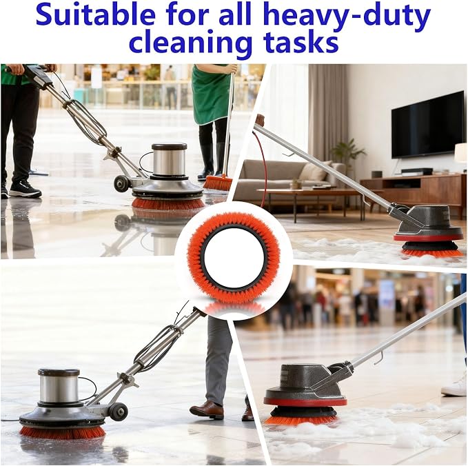 237047 Orange Tile and Resilient Floor Scrub Brush for Oreck Bissell,2 Pack | for Oreck Commercial ORB550MC, ORB600MW and ORB700MC Orbiter Floor Machines for Bissell BGEM9000, Heavy-Duty Brush,10.5 in