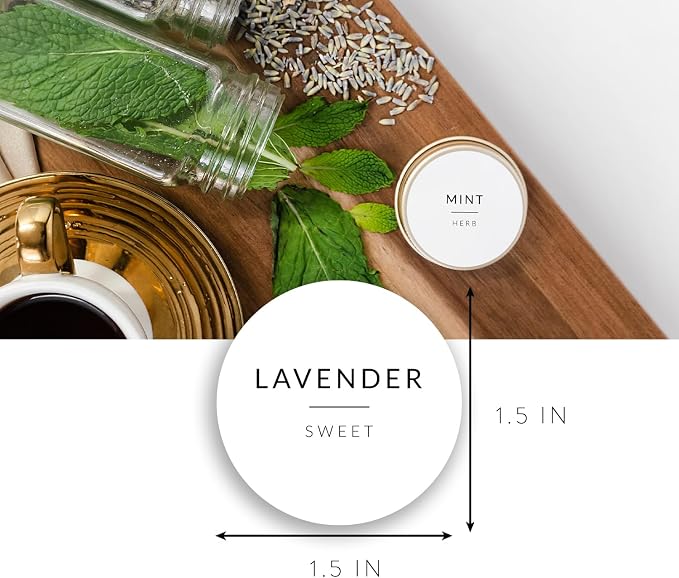 Round Spice Labels Stickers for Glass Jars - 140 Preprinted Waterproof Spice Jar Labels Stickers for Top of Lids, Seasoning Labels Only, Kitchen Pantry Organization