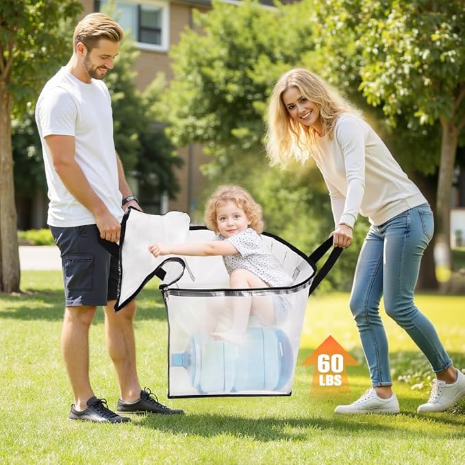 Extra Large Heavy Duty Moving Bags, Storage Bags with Strong Zippers & Handles, Packing Bags for Moving Essentials, Ideal Storage Tote for Home, Dorm & Storage Solutions, 76L-10 Packs, Clear