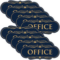 All Quality Designer Office Sign | Easy Installation - Blue/Gold - Small (10 Pack)
