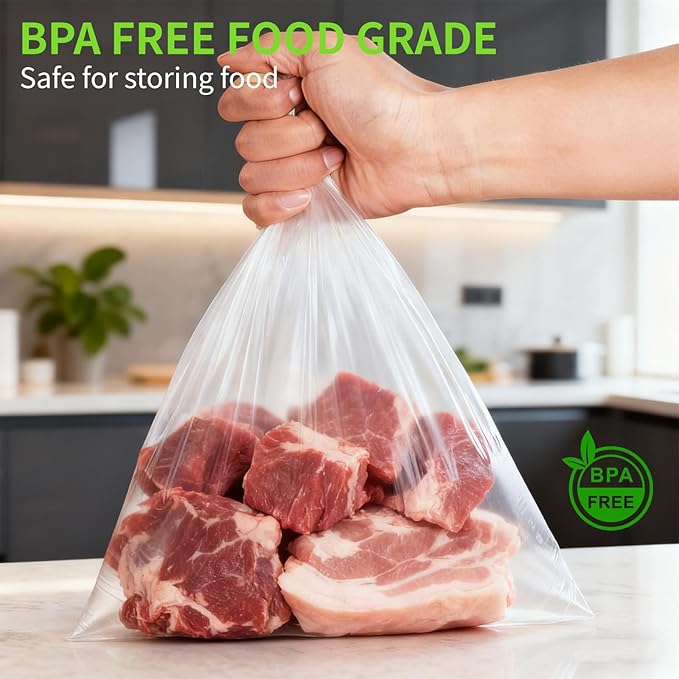 Food Storage Bags, 10" X 14" Plastic Produce Bag, Clear Plastic Bag for Food, Fruit, Meat, Vegetable, Refrigerator Storage, Kitchen, 800 Bags/Roll (2 Rolls)