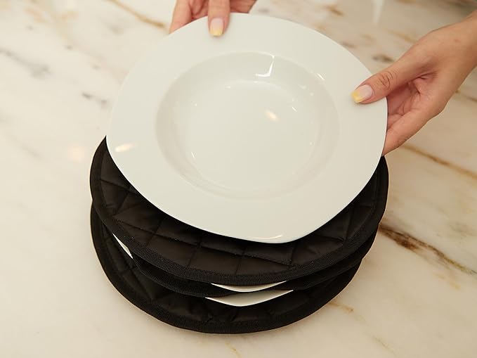 Covermates Keepsakes Dish Storage Set – Padded China & Dinnerware Storage Cases with Dividers, Cup & Stemware Storage, Quilted Polyester Protection, ID Window, Black