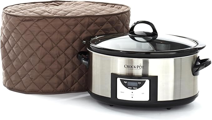 Covermates Keepsakes Slow Cooker Cover – Quilted Electric Appliance Protector for Kitchen Counter Storage – Dust & Stain Resistant – Washable Slip-On Design, Bronze