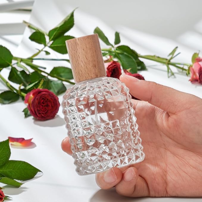 50ml/1.7 Oz Glass Spray Bottle Perfume Atomizer,Perfume Travel Refillable Spray Bottle Empty with 3 Kinds of Dispenser (A3)