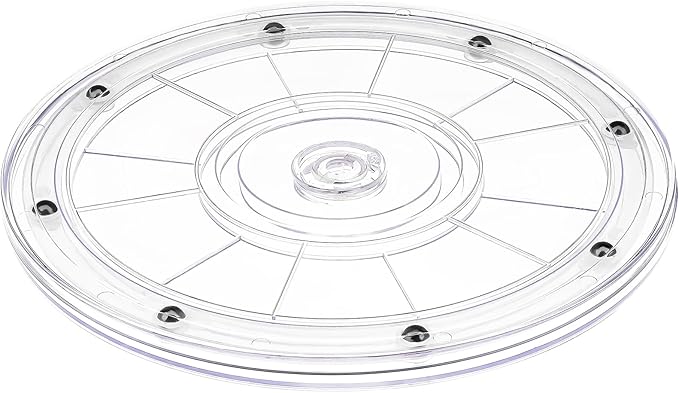 8" Acrylic Clear Lazy Susan Turntable | Steel Ball Bearing for 360-Degree Rotation,Durable Plastic Turntable for Tables Top,Cabinets,Spice Racks