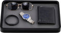 ProCase Wood Valet Tray for Men, Key Tray, Desk & Nightstand -Black | Wood Catch-All EDC Tray for Nightstand Decor, Desk & Entryway, Holds Keys, Wallets, Watches, Phones & Coins
