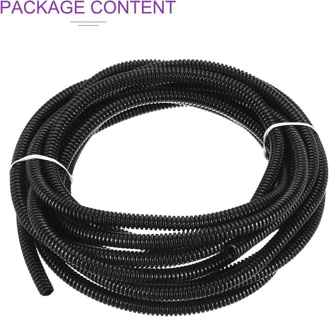 DMiotech 20ft Wire Loom Split Tubing 1/4 Inch(6.5 Mm) ID, Cord Protectors from Pet Flexible Conduit Cable Management for Office, Home, Garden, Black