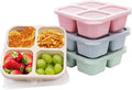 4 Pack Bento Lunch Box，4 Compartment Snack Containers，Divided Bento Snack Box，Meal Prep Containers Kids/Toddle/Adults,Food Storage Containers for School, Work and Travel