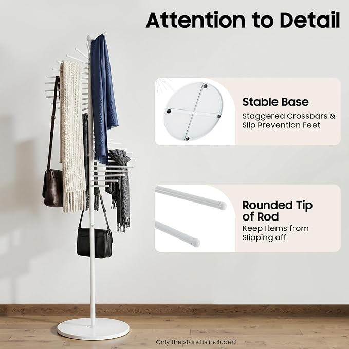 Scarf Organizer 30 Tiers, Scarf Hanger Display Rack, Metal Holder Hijab Stand for Clothing Store Commercial Home, Space Saving Shelves (White)