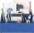 Wood Mail Organizer Countertop,Farmhouse Desk and Kitchen Countertop Storage, Letter Sorter, Desk Mail and Bill Organizer, Desktop File and Paper Holder (Blue)