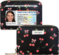 Sunwel Fashion Credit Card Holder for Women Small Accordion Card Cases with ID Window (PINK CHERRY)