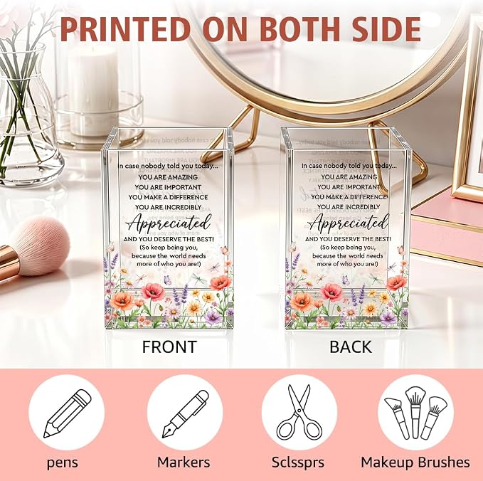 Funny In Case Nobody Told You Acrylic Pencil Holder Cup | Today You Are Amazing, Appreciation Gifts for Women Coworker Nurse, Colleague Goodbye Leaving Gifts, Retirement Present
