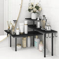 Homode Bathroom Counter Organizer Corner Shelf, Kitchen Countertop Organizer, 3 Tier Wood Counter Shelf Stand for Over The Sink, Coffee Station, Desktop, Black