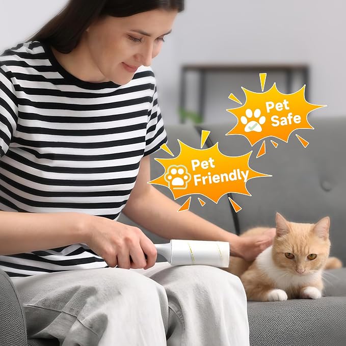 Extra Sticky Lint Roller for Pet Hair, 600 Sheets, 2 Handles | Everyday Value Pack for Clothes, Couch, Furniture, Car & Bedding
