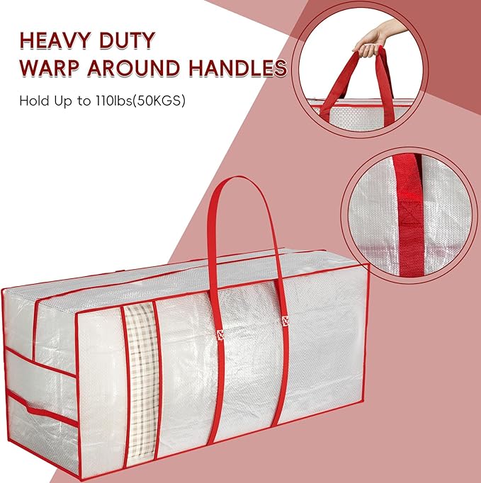 VERONLY Extra Large Heavy Duty Moving Bags with Reinforced Zipper & Wide Handles, Moisture-Resistant Storage Bins Packing Cubes for Clothes, College Dorm, Travel, and Home Organization
