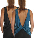 icyzone Women's Open Back High Neck Workout Athletic Gym Tank Tops