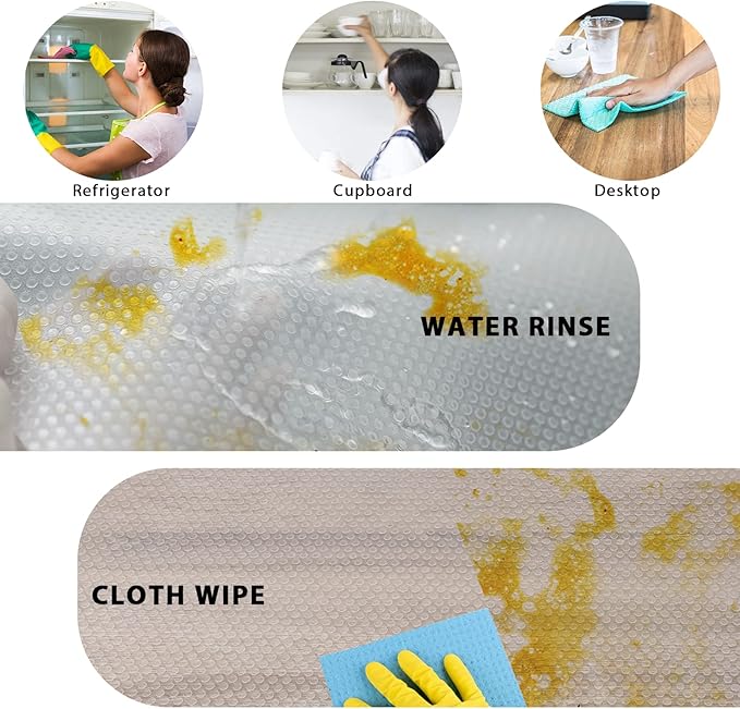 Aiosscd 15PCS Shelf Mats Refrigerator Liners Washable Refrigerator Pads Fridge Mats Drawer Placemats Home Kitchen Gadgets Accessories Organization for Top Freezer(White)