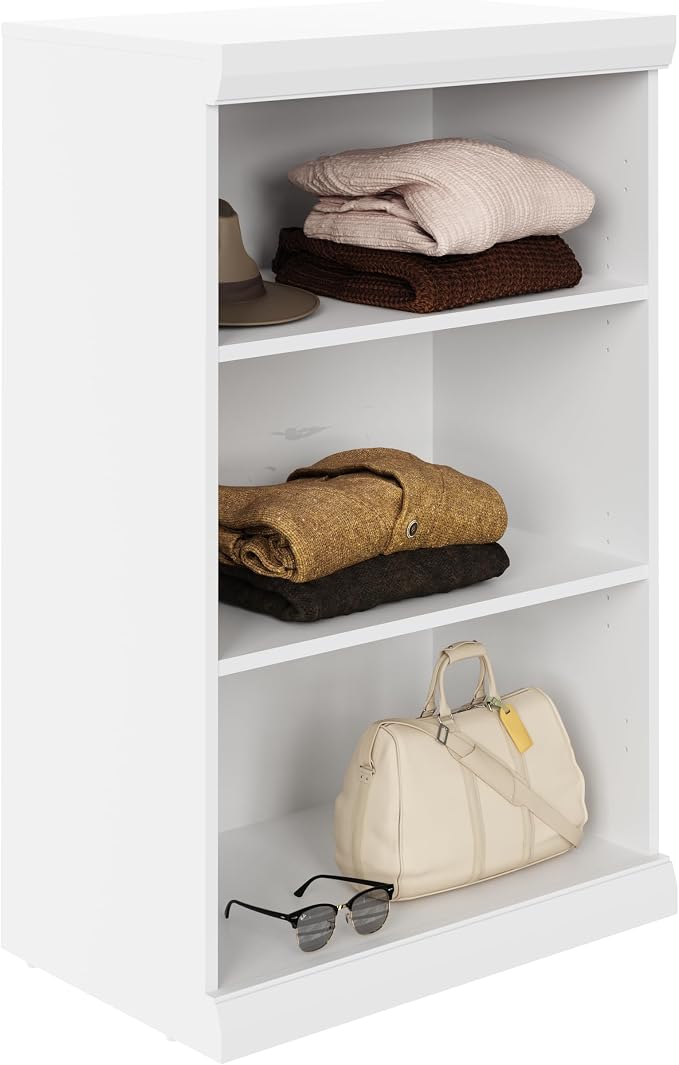 ClosetMaid Mosaics Shelf Unit, 3-Shelf Organizer, 40.29" H x 25.51" W x 16.05" D, White