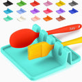 Zulay Kitchen Silicone Utensil Rest with Drip Pad for Multiple Utensils - BPA-Free, Heat-Resistant Spoon Rest & Spoon Holder for Stove Top - Kitchen Utensil Holder for Ladles & Tongs - Aqua